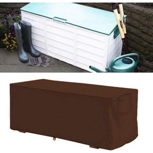 Dekdoosdeksel waterdichte afdekking robuuste buitenbeschermhoes voor opbergbanken - koffiebruin - 123 x 62 x 55 cm .