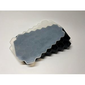 Ijsblokjesvorm met deksel - Keukengerei - Siliconen vorm en deksel - Zwart