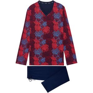 HOM - Bouquet - Lange Pyjama - Donkerbordeaux - 100% Katoen
