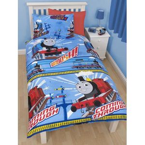 Dekbedovertrek - Thomas de Trein - 140 cm x 200 cm - Dubbelzijdig te Gebruiken