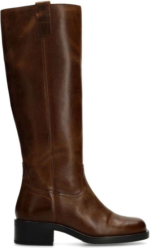 Manfield - Hoge Leren Laarzen - Bruin