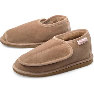 Donja HD Lund Merino-Lamsvacht-schapenvacht pantoffels klittenband sluiting-profielzool-maat 35/36