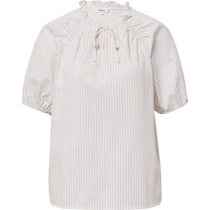 s.Oliver - Blouseshirt - Oudroze / Offwhite - Losse Pasvorm - Kwartmouw