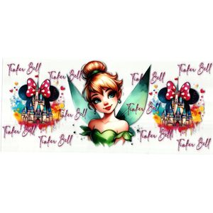 UV DTF cup wrap sticker - stickers - beker - cup - koffie - drinkbeker - sticker - Tinkerbell - elfje - Tinker Bell - uv sticker - hobby - stikker - zelfklevende sticker - leuk voor op drinkbeker - beplakken op alle objecten - leuk voor op je koffer