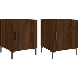 vidaXL Nachtkastjes - Bruin Eikenkleur - Set van 2 Nachtkastjes - Bijzettafels - Bruine Eiken - Houten Meubilair - Modern Design