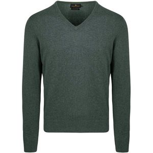 Steppin' Out Trui Cotton Cashmere V-hals Donkergroen - Maat XL - Heren - Pullovers