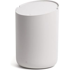 Mini Afvalbak voor Badkamer en Keuken - 1,5L | Elegante Tafelafvalbak met Zwaaiend Deksel | Antislip en Hygiënisch Ontwerp | Taupe