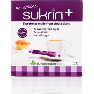Sukrin+ Sticks (40 stuks) - Bevat Erythritol - 100% Natuurlijke suikervervanger - 2x zo zoet als gewone suiker