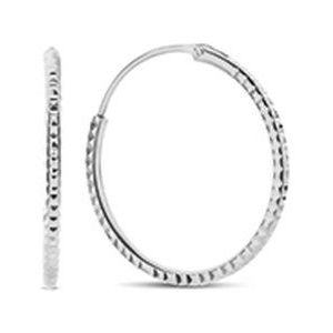New Bling 9NB-0983 Zilveren Oorringen - Dames - 10 mm Doorsnee - 1,2 mm Dikte - Rhodium - Zilver