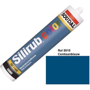 Soudal Silirub Color - Siliconekit - Montagekit - ook voor sanitaire ruimten - koker 310 ml - RAL 5010 - Gentiaanblauw