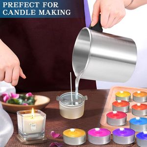 Nevolis Candle Melting Pot Metal Can For Melting Wax 1.2l - Scented Candle DIY Wax Melting Pot - Candle Heaters For Candle Making And Soap Making .