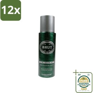 Brut Deospray Original Brut 200 ml - Voordeelverpakking - 12 stuks - Langdurige geur - Brut Original