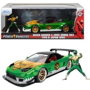 Honda NSX Type R 2002 ""Met figuur Green Ranger Power Rangers"" Groen Metallic 1:24 Jada Toys