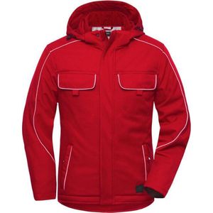 James & Nicholson Solid softshell winterjack JN886 - Rood - 6XL