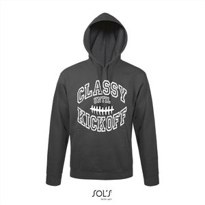 Hoodie 3-161 Classy until Kickoff - Dgrijs, 4xL