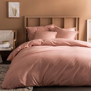 Matt & Rose - Dekbedovertrek Nude - Gewassen Katoen - 260x240 cm - Inclusief 2 Kussenslopen 65x65 cm - Bruin