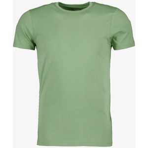 Unsigned heren T-shirt katoen ronde hals lichtgroen - Maat S