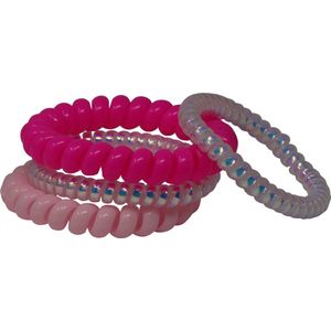 Jessidress® Haarelastiekjes Spiraal Telefoonkabel Stevig Spiralen Elastieken - Fushia