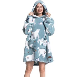 Luxe hoodiedeken - hoodie knuffeltrui hoodiedeken deken met mouwen