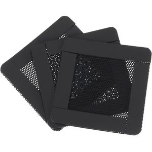 sourcing map Set van 3 pc-stoffilters, 60 x 60 mm magnetisch frame, pvc-computerbehuizing, stofbeschermingsrooster voor computerbehuizing en luidspreker, zwart