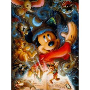 Diamond painting Mickey Mouse 50x70 ronde steentjes