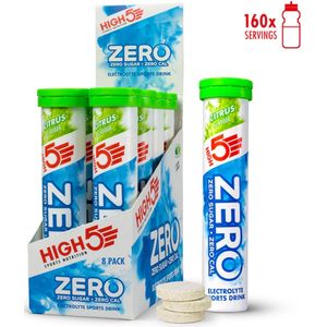 HIGH5 - ZERO Elektrolyten - Suikervrije Hydratatie Bruistabletten - Citrus Smaak - Displaydoos 8x20 Stuks - Met Elektrolyten voor Sport & Herstel