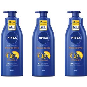 NIVEA Q10 Verstevigende Bodymilk met Pomp - Voordeelverpakking 3 x 400 ml