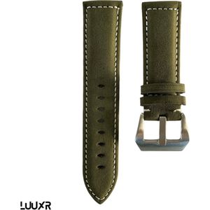Heren horlogeband - 22mm - Suede Groen - LuuXr