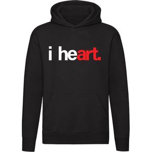 I heart Hoodie | hart | kunst | love | liefde | Unisex | Trui | Sweater | Capuchon | Zwart