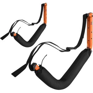 Opberghangers voor wandmontage - Set van 2 - 150 lbs capaciteit - kajaks surfplanken - oranje