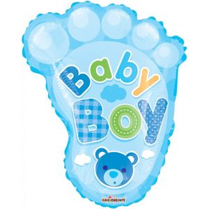 Kaleidoscope Folieballon Baby Boy Foot Jongens 18 Cm Blauw