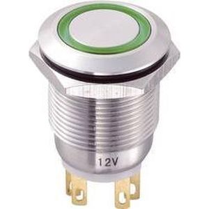 TRU COMPONENTS TC-8904664 Vandalismebestendige drukschakelaar 250 V/AC 5 A 1x uit/(aan) Moment Groen IP65 1 stuk(s)