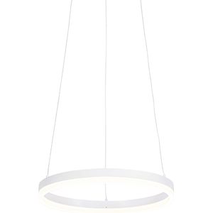 QAZQA anello - Moderne LED Dimbare Hanglamp met Dimmer - 1 lichts - Ø 40 cm - Wit - Woonkamers-sSlaapkamers-sKeuken
