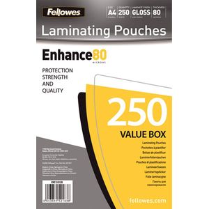Fellowes lamineerhoezen A4 80 micron glanzend voordeelpak 250 stuks