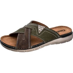 Fischer Slippers Heren - Slide - Groen Bruin - Maat 43