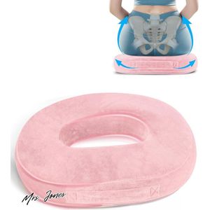 Mrs. Jones Ergonomisch Orthopedisch Traagschuim Zitkussen Rond Donutkussen voor Rolstoelen - Roze .