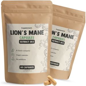 Cupplement Lion's Mane Extract 400 mg Combideal 2x 60 Capsules - Hericium Erinaceus – Focus