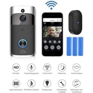 Xecurity X-One Deurbelset - HD WiFi Video Deurbel Draadloos met Camera - Silver Grey