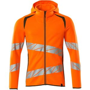 Mascot Accelerate Safe Capuchontrui met rits 19284-781 - hi-vis oranje/mosgroen - 4XL