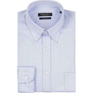 Steppin' Out Overhemd Herringbone Lichtblauw - Maat XXL - Heren