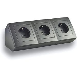 Hoekstopcontact 3-voudig met 15 cm kabel voor keuken of kantoor