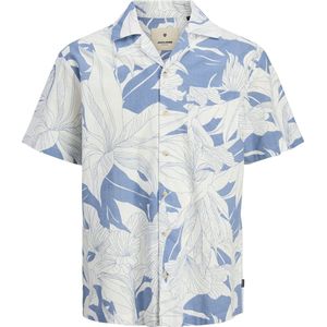 Jack & Jones - Herenoverhemd - Korte Mouwen - Blauw - Katoen