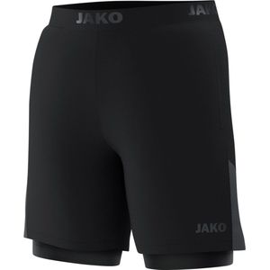 Jako - Power 2-In-1 Short - Zwart - Heren Sportbroek