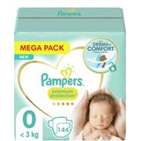 Pampers - Premium Protection - Maat 0 - Mega Pack - 144 luiers - Premature luiers