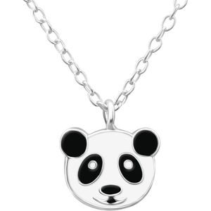 Joy|S - Zilveren panda hanger met ketting - 39 cm