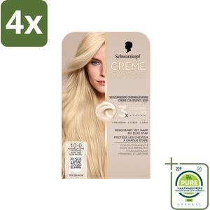 Schwarzkopf - Haarkleuring - Creme Supreme 10-0 - Natuurlijk Ultra Lichtblond - 245g - Voordeelverpakking - 4 stuks - Ultra lichte blond - Blond haar