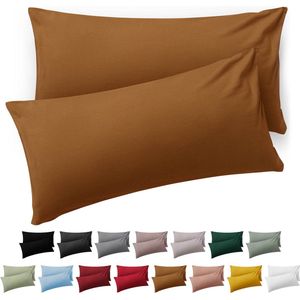 Blumtal Kussensloop Microvezel Kussenhoes 40 x 60 cm - Pumpkin Spice - Met Rits - Set van 2