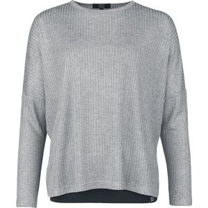 R.E.D. Rock-Engineered Design grijs geribd shirt met lange mouwen - Dames - S