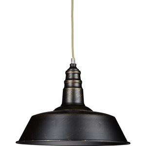 relaxdays Pendellamp metaal + messing uiterlijk- Industriële lamp - Plafondlamp - Hanglamp