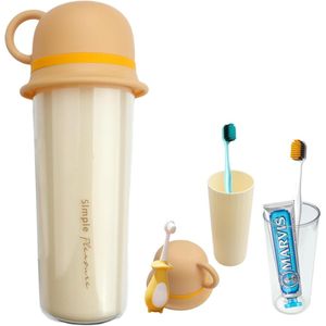 Roellgs Travel Toothbrush Case, Home & Travel Toothbrush, Multifunctional Portable Toothbrush Holder (Yellow)